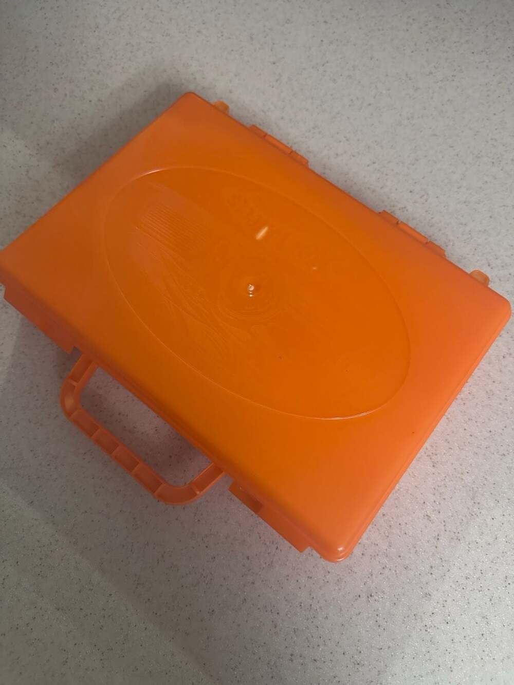 Hot Wheels Orange Plastic Carrying Case Storage Organizer with Handle